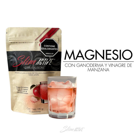 Citrus Fusion con Citrato de Magnesio, vinagre de manzana y ganoderma.