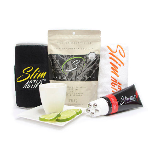 KIT 9 Entreno – Gel Triple Acción con balines de acero - Té Verde – Faja Térmica